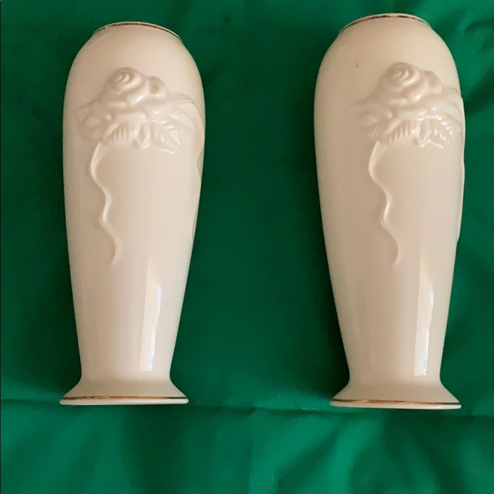 Two Lenox Rose Blossom vases